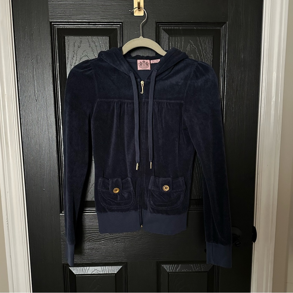 Juicy Couture Navy Terry Zip Up - Picture 5 of 7
